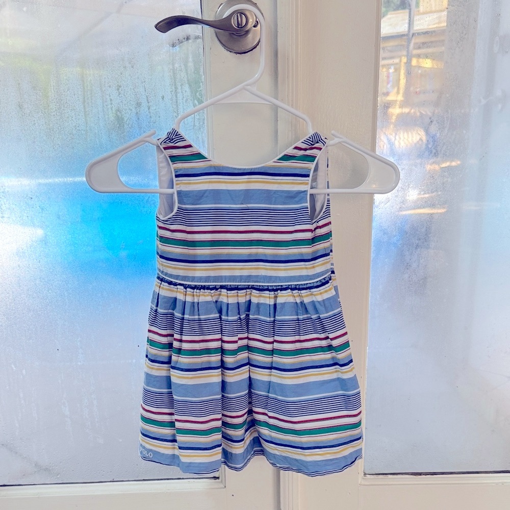 Ralph Lauren Kids Dress with Blue and Multicolor Stripes